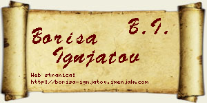 Boriša Ignjatov vizit kartica
